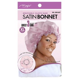 Magic X-Large 21'' Breathable Satin Bonnet with Elastic Band White