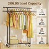 HYSEYY Double Rods Clothes Rack, Rolling Clothing Rack for Hanging