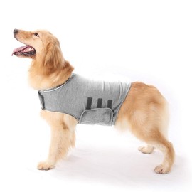 Petyoung Dog Anxiety Jacket Calming Coat Thunder Dog Wrap Anti- Anxiety and Stress Relief for Small/Medium/Large Dogs (M, Light Grey)