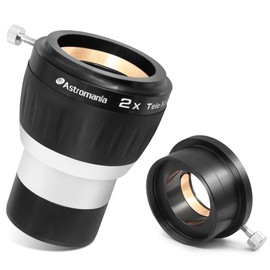 Astromania Barlow Lens 2X for Telescope, 2 Inch 4 Element Fully Multi-Coated Metal High Power Premium Barlow Lens - Internal Brass Ring to Use of Both 1.25 Inch and 2 Inch Telescope Eyepiece
