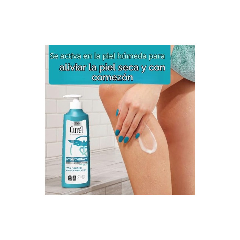 Curel Skincare Hydra Therapy Itch Defense Wet Skin Moisturizer, 12