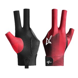 Wnddle Billiard Glove, Billiard Glove Left, Snooker Gloves, Billiard Pool Cue Gloves, Adjustable Pool Gloves, Non-Slip Pool Gloves, Suitable for Snooker, Pool Games (Red)