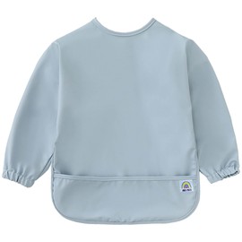 ARI MES Long Sleeves Waterproof Baby Bibs for Eating - Blue, Small - Wearable, Coverall for Toddler, Long Sleeve Bib, Smock for Toddler, Apron for Feeding - Applicable for 6-72 Months