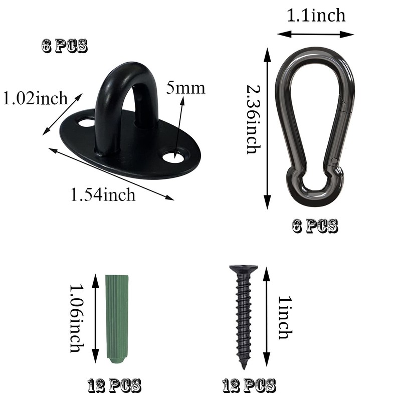 MANSHU Stainless Steel Ceiling Hooks, Ceiling Hooks Pad Eyes Plate