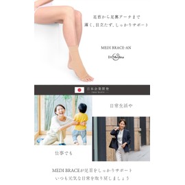 Dr.Medina (ドクターメディナ) 足首サポーター 足首 サポーター 足底 足裏 アーチ サポーター 女性用 左右兼用 薄型 薄手 足首用サポーター レディース MEDI BRACE-AN (S, ブラック 2枚入り)
