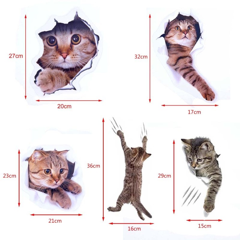 Pazi Wall Sticker Cat Removable Wall Sticker Cat Sticker Cute