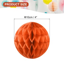 PATIKIL 4" Tissue Paper Pom Poms Flower Balls, 10 Pack Party Hanging Paper Flower Balls Decoration for Birthday Wedding Home Backdrop Decor, Orange