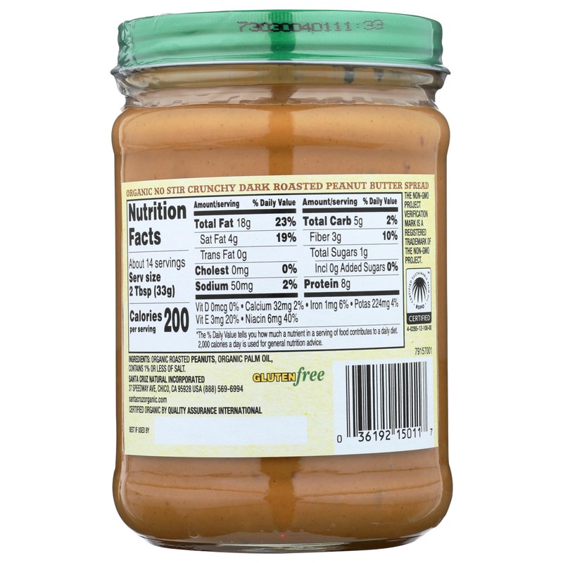 SANTA CRUZ PNUT BTTR ORG NS DRK CRNC 16 OZ