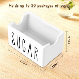 Soporte de cerámica blanca para paquetes de azúcar para cafetería, porta paquetes de azúcar, contenedor para paquetes de azúcar, dispensador de paquet