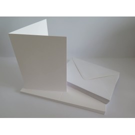 20 x 5" x 7" Watercolour Blank Greeting Cards High White with 20 x White 5" x 7" Envelopes CL005
