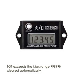 Jayron JR-HM026A Digital Hour Meter Tachometer,Maintenance Reminder,Maximum RPM Recall,or Pneumatic Equipment and ZTR Lawn Mower Tractor Generator Outboard ATV Jetski Motorcycle Snowmobile