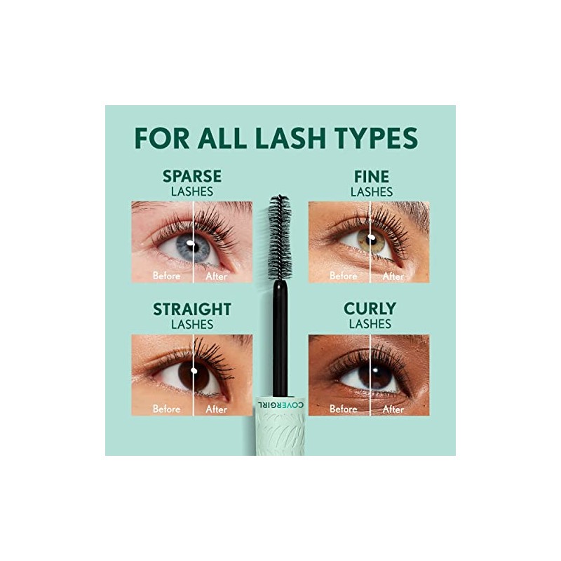 Covergirl Lash Blast Cleantopia Mascara, Volumizing, Smudge-Proof, Vegan Formula, Black