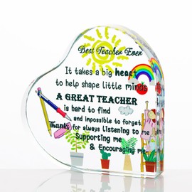 Ornalrist Teacher Apreciation Gifts Glass Coloful Heart Keepsake, Thank You Gifts for Teacher Best Teacher Gifts Teacher Leaving Gifts for Men Women from Students