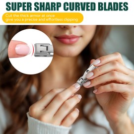 2 Set German Nail Clippers for Men Fingernail Clipper Heavy Duty Stainless Steel Nail Clippers Toenail Clippers for Thick Toenails Portable Ultra Sharp Nail Clippers for Seniors Men Women