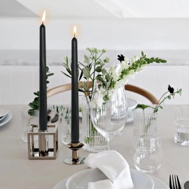 10 Inch Taper Candles Sandalwood Scented Candle Sticks Handmade Set of 4 Long Candle for Halloween Party Decoration(Black)color: Black, size: 2*24cm