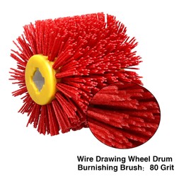 80 Grit Drawing Wheel Drum,Surface Conditioning Tool Drum,4.7" x 4" Burnishing Polishing Drum for Removal Paint Rust Corrosion(Red, 80 Grit)