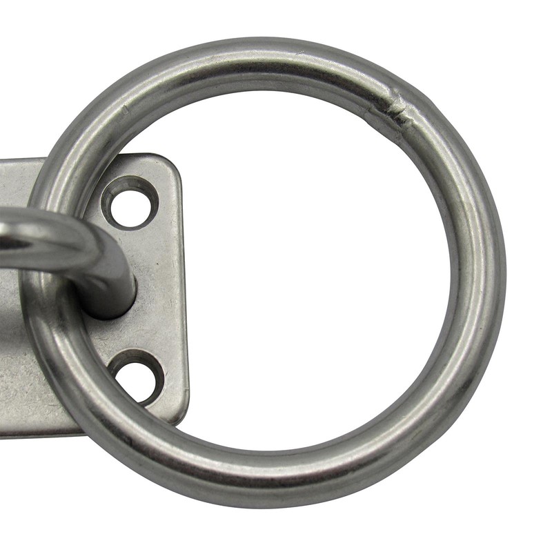 Stainless Steel Marine Eye Plate with Ring 8MM x 50MM
