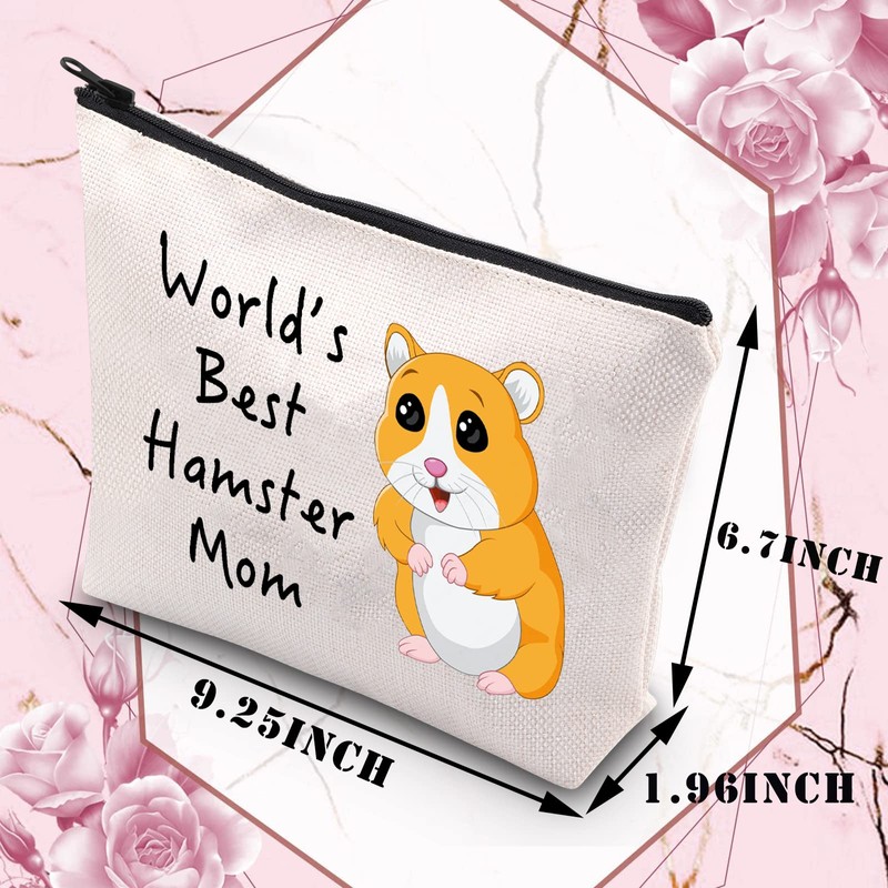 PLITI Hamster Makeup Bag World's Best Hamster Mom Hamster Lover