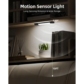 EZVALO Under Cabinet Lighting, Wireless Closet Lights, 30 LED Rechargeable Motion Sensor Light, Dimmable, 3 Color Temperatures, Counter Lights for Kitchen, Pantry, Bedroom, Wardrobe(3 Pack, Black)