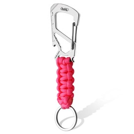 KeyUnity Carabiner Paracord KC00 Keychain Multi-functional [Ruler, Bottle Opener, Screwdriver, Wrench] Braided Stylish Key Chain with Key Ring, Stainless Steel, Lightweight EDC Multi-tool, Anti-fall