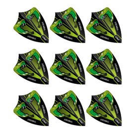 RED DRAGON Hardcore Peter Wright Snakebite Green Clear Freestyle Dart Flights - 3 Sets Per Pack (Total 9 Dart Flights)