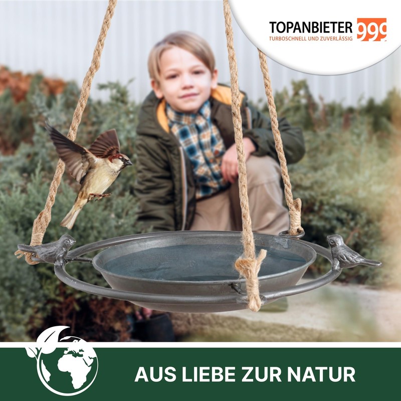 TOPANBIETER 999 Bird Bath Water Bath for Wild Birds Hanging