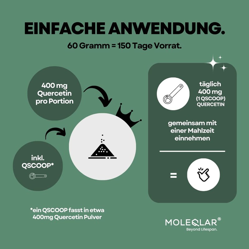 MoleQlar Quercetin Powder High Purity 60 g Vegan Premium Quercetin
