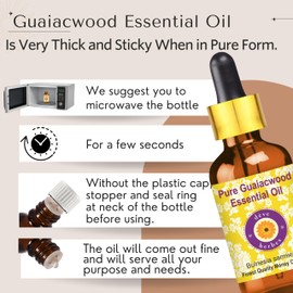 dve herbes dve herbes Guaiacwood Essential Oil (Bulnesia sarmientoi) with Glass Dropper | Pure | Non-Sticky | Non-Greasy | Lightweight | Men & Women | All Skin Types | Steam Distilled 120ml (4 oz)
