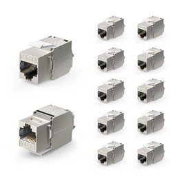 VCE Conectores RJ45 Módulo CAT6A para Cable de red CAT6A Blindado 12 Unidades