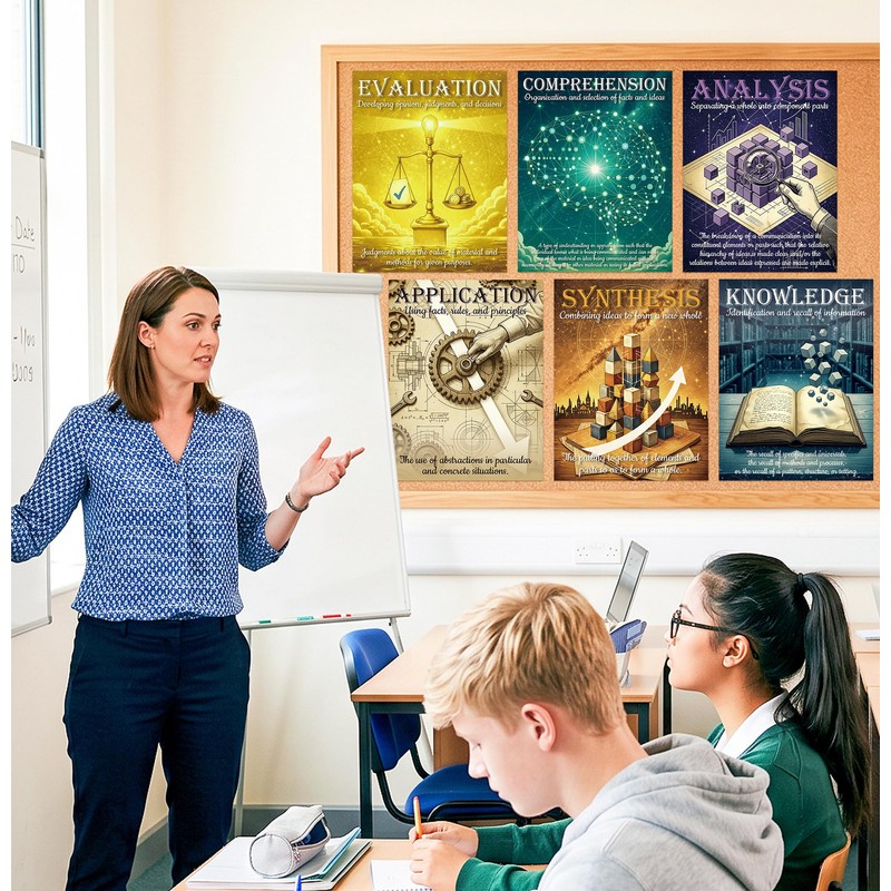 7Pcs Thinking Poster Social Studies Bulletin Board Decoration for Classroom