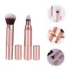 SAFIGLE 2pcs Dual-ended Retractable Makeup Brush with Cap Portable Travel