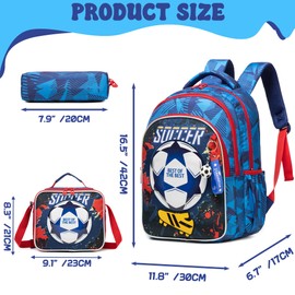 ZBAOGTW Backpack for School Boys Backpack 10-12 Years Old Backpacks for Boys with Lunch Box Bookbag for Kids Back to School Supplies