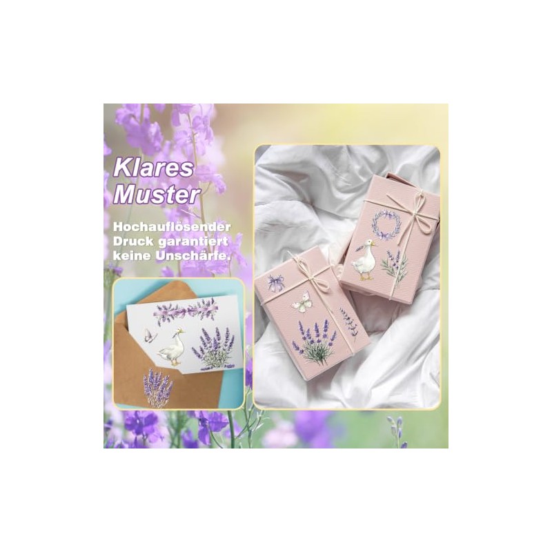 Lavender Motif Transfer Stickers for Stylish DIY Decor