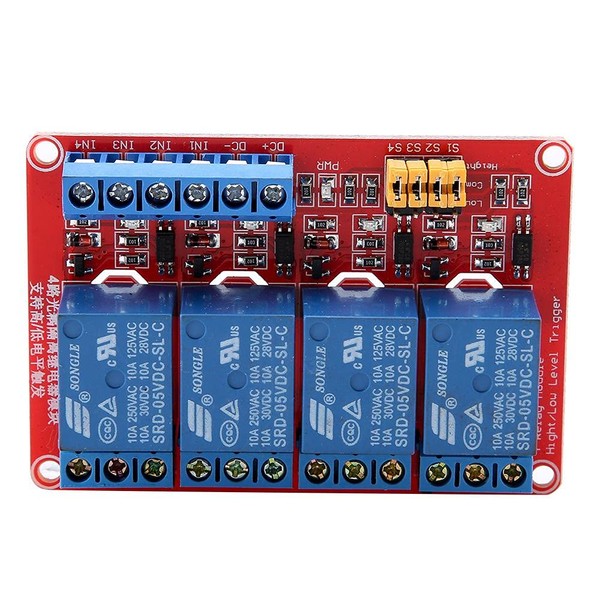 rele arduino + Arduino 5V / 12V 24V (5V) 用オプトカプラー低トリガー拡張付き 4 チャンネル リレー モジュール カード 高 &