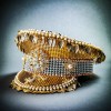 ILOVEMASKS Gold FESTIVAL STEAMPUNK BURNING-MAN SPARKLY Head-Dresse Half Captains Party