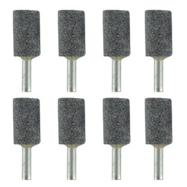 HUAREW 16mm Cylindrical Grinding Stone，1/4" Shank Cylinder Shape Aluminum Oxide Mounted Grinding Stones, Aluminum Oxide Grinding Point for for Grinding, Polishing，Deburring Ferrous Metals(8 Pcs)