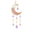 Kawlxpp Handmade Crystal Decor Hanging Moon Suncatcher with Glass Prisms