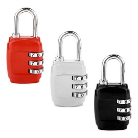 Jagowa 3PCS Luggage Locks 3 Digit Combination Padlock Codes Security Luggage Case Bag Code Lock Black White Red