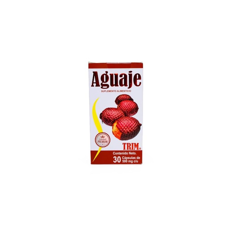 Aguaje Trim Suplemento Alimenticio, Calidad Premium, 30 Cápsulas de 500mg