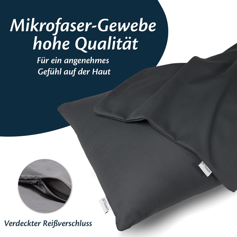 Flowen Set of 2 Premium Microfibre Side Sleeper Pillow Covers,