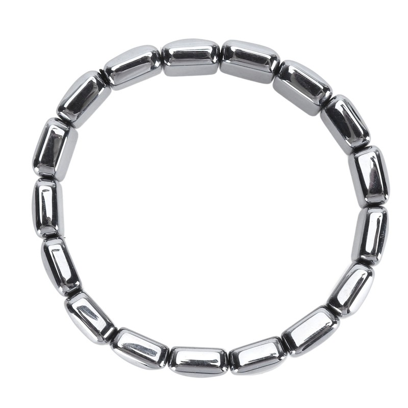 Terahertz Rectangle Bead Bracelet Energy Stone Fashion Unisex Terahertz Elastic