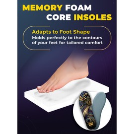 Memory Foam Shoe Inserts - for Men and Women - Extra Cushion Insoles - Soft and Comfortable (Men 12 - Women 13)