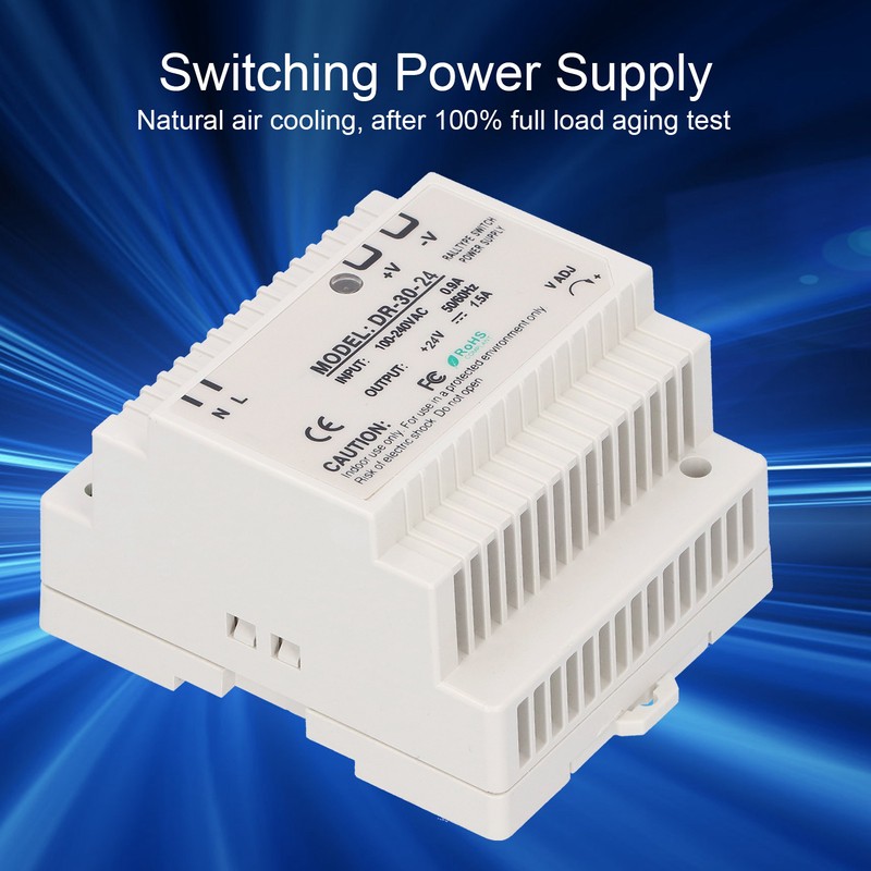 DIN Rail Power Supply DR Series Adjustable LED Switching for