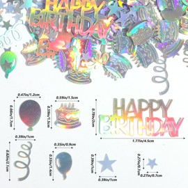 Birthday Confetti for Table, Glitter Happy Birthday Confetti Metallic Colorful Party Confettis for DIY Crafts Festive Table Anniversary Party Decorations