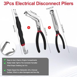 Electrical Disconnect Pliers，zxbaers 3-Pack Professional Set - Automotive Connector & Fuel Line Clip Remover Tools for Cars, Trucks Repair with Rapid Disconnector