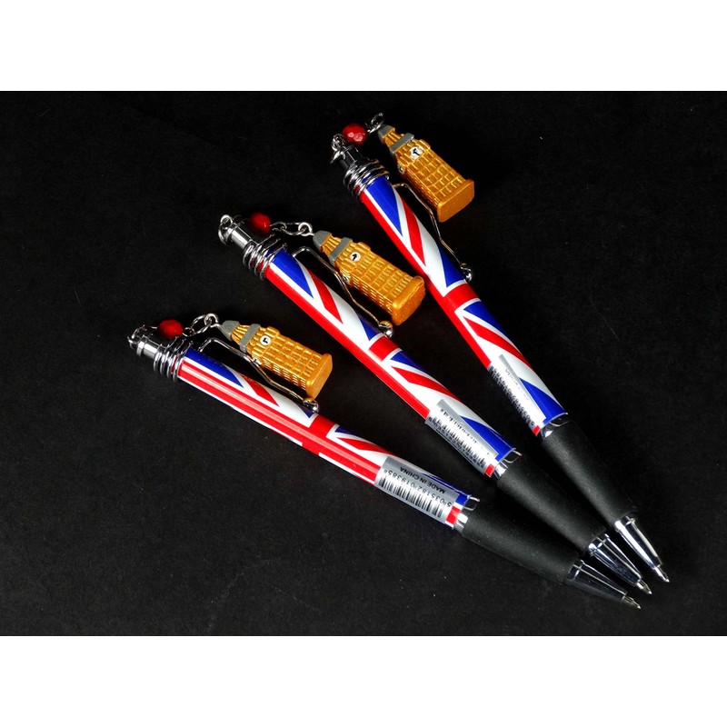 Pens Big Ben Charm Silver Clip Rollerball with Union Jack