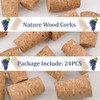 INCREWAY Natural Wooden Wine Stoppers - 24 Pcs Tapered Corks