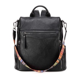 RAVUO Backpack for Women, Anti Theft Backpack Purse Casual Leather Rucksack Shoulder Bag Fashion Ladies Travel Backpack Black