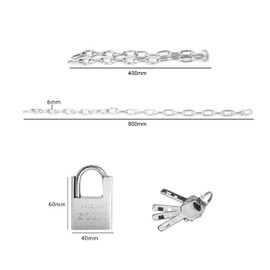 Hniuyun Bike Chain Lock, Heavy Duty Anti-Cut Motorcycle Chain Lock, Premium Case-Hardened Security Chain for Fence Door, Glass Door, Barbecue Rack, Generator, Outdoor Furniture