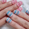 Cozy cat handmade nail tips - Blue / 포근한 고양이